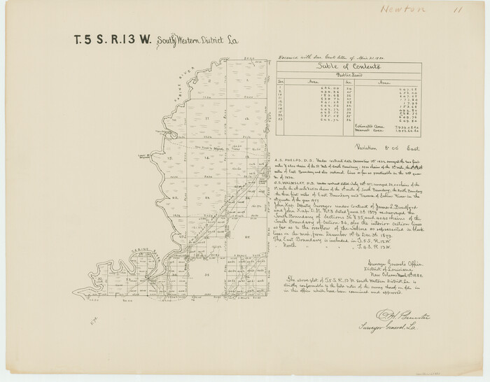 65885, Township 5 South Range 13 West, South Western District, Louisiana, General Map Collection