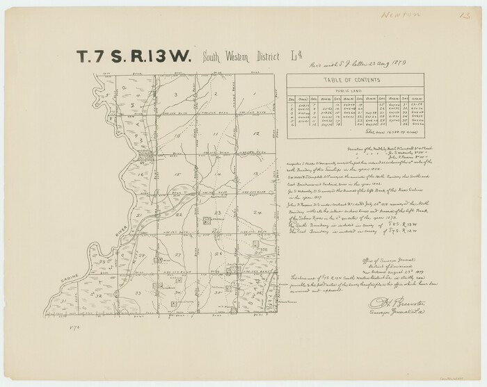 65887, Township 7 South Range 13 West, South Western District, Louisiana, General Map Collection