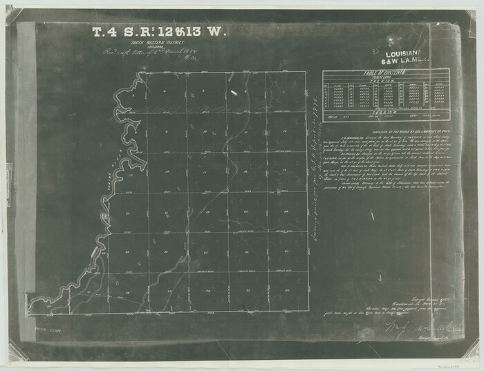 65891, Township 4 South Ranges 12 and 13  West, South Western District, Louisiana, General Map Collection