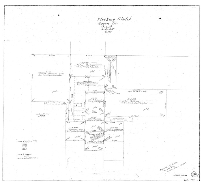 65922, Harris County Working Sketch 30, General Map Collection