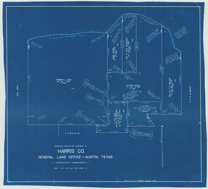 65953, Harris County Working Sketch 61, General Map Collection