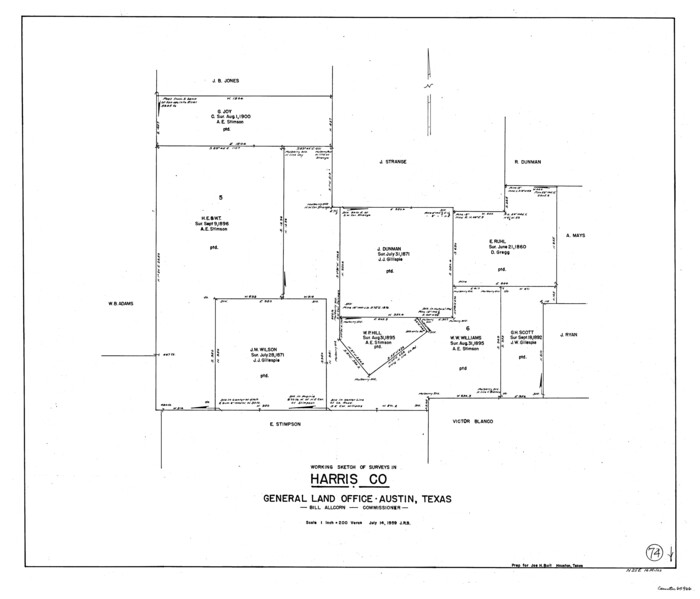 65966, Harris County Working Sketch 74, General Map Collection