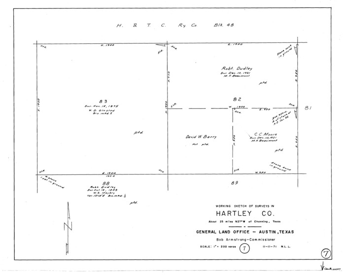 66057, Hartley County Working Sketch 7, General Map Collection