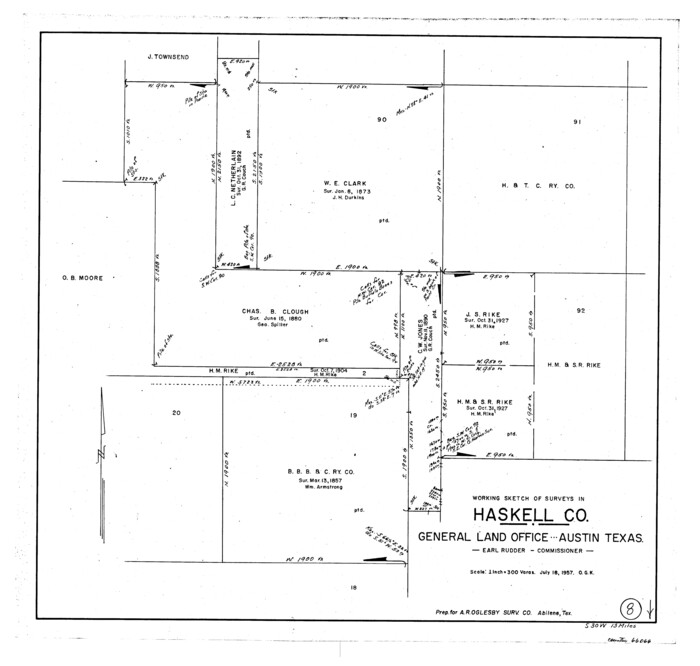 66066, Haskell County Working Sketch 8, General Map Collection
