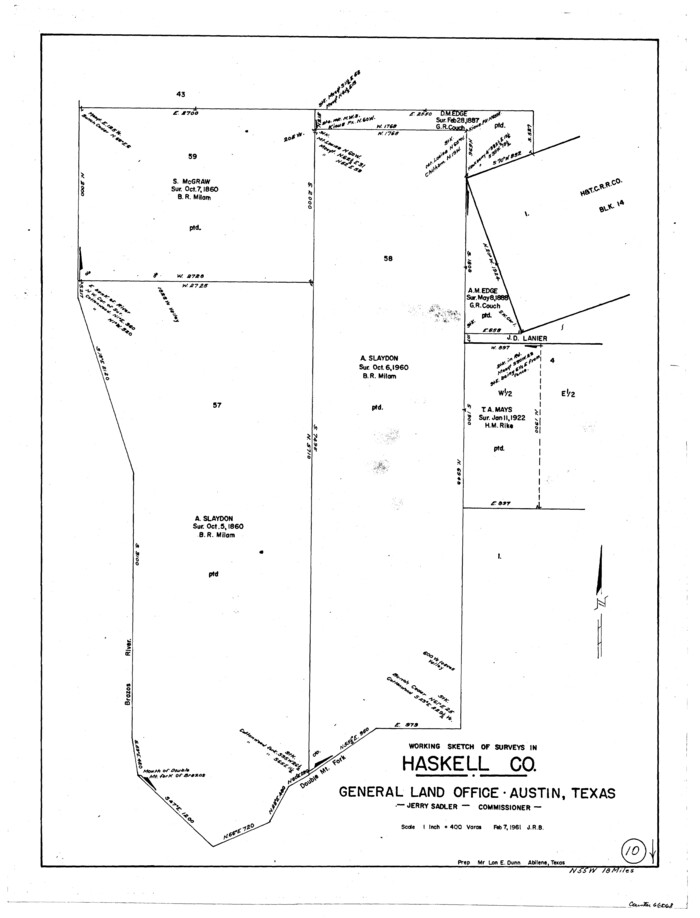 66068, Haskell County Working Sketch 10, General Map Collection