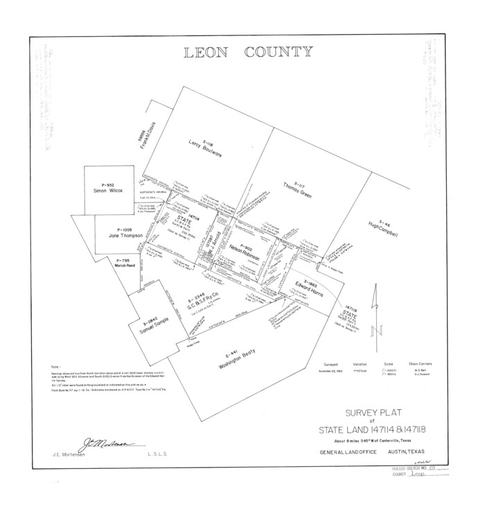 6607, Leon County Rolled Sketch 20, General Map Collection