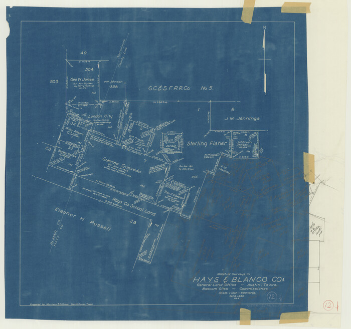 66086, Hays County Working Sketch 12, General Map Collection