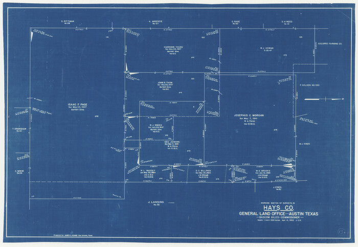 66087, Hays County Working Sketch 13, General Map Collection