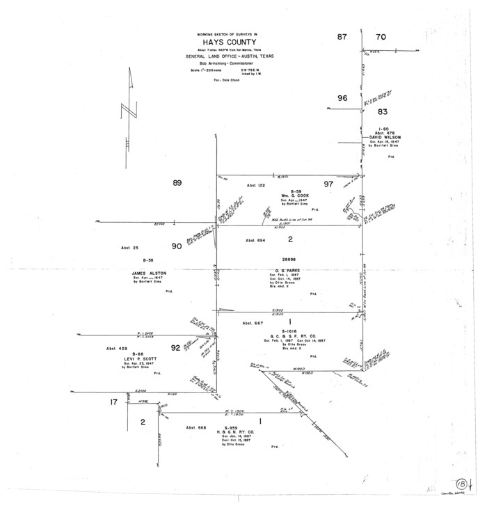 66092, Hays County Working Sketch 18, General Map Collection