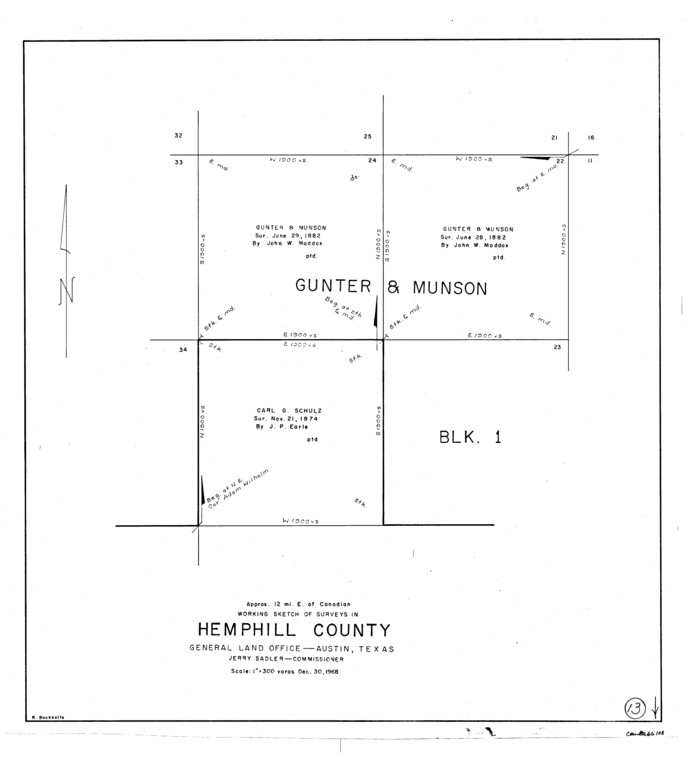 66108, Hemphill County Working Sketch 13, General Map Collection