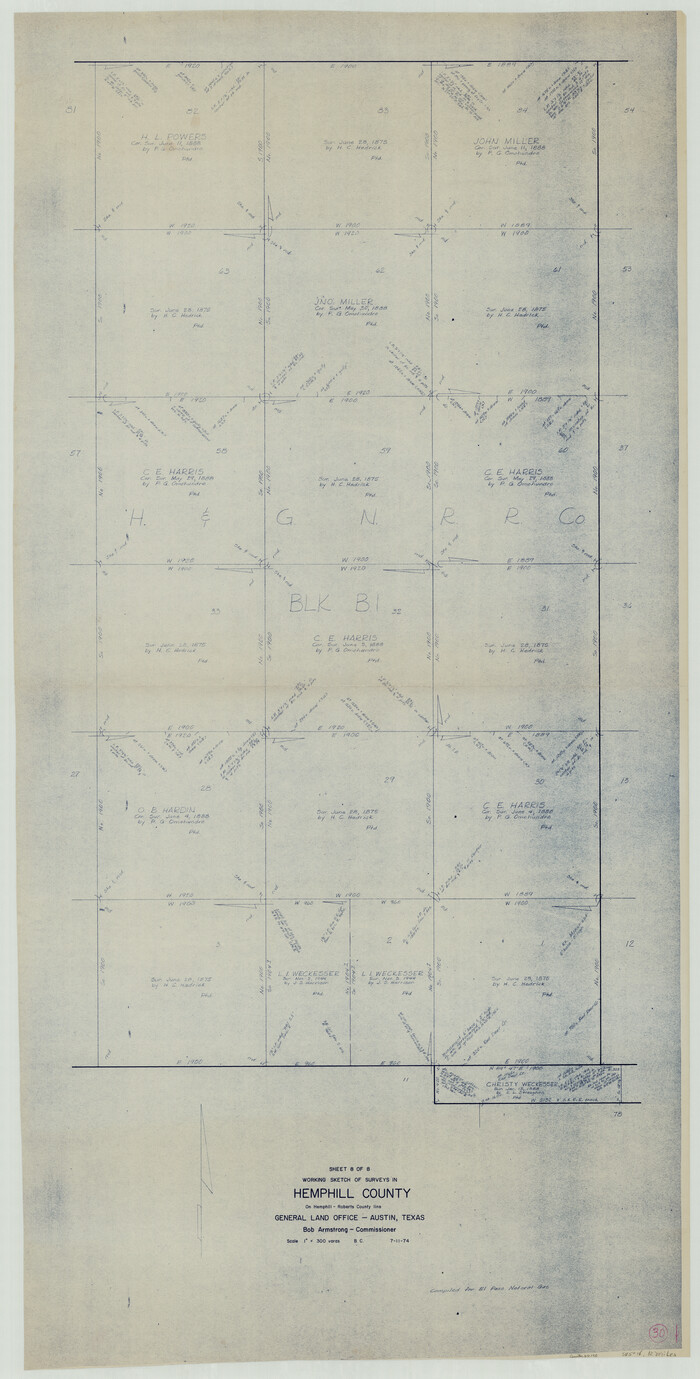 66125, Hemphill County Working Sketch 30, General Map Collection