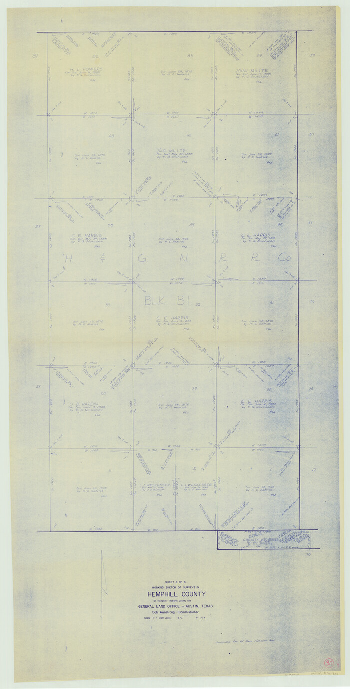 66125, Hemphill County Working Sketch 30, General Map Collection