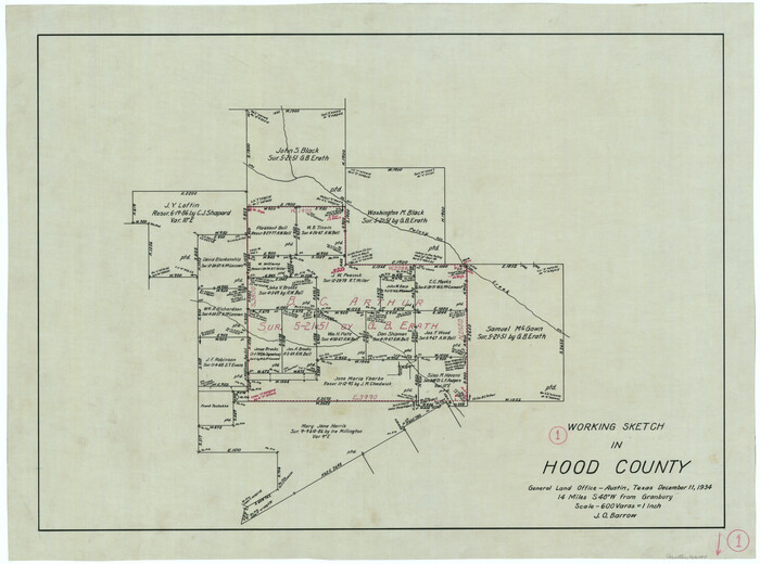 66195, Hood County Working Sketch 1, General Map Collection