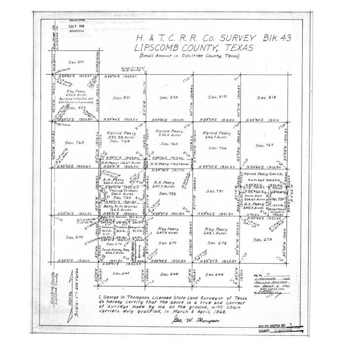 6630, Lipscomb County Rolled Sketch 7, General Map Collection
