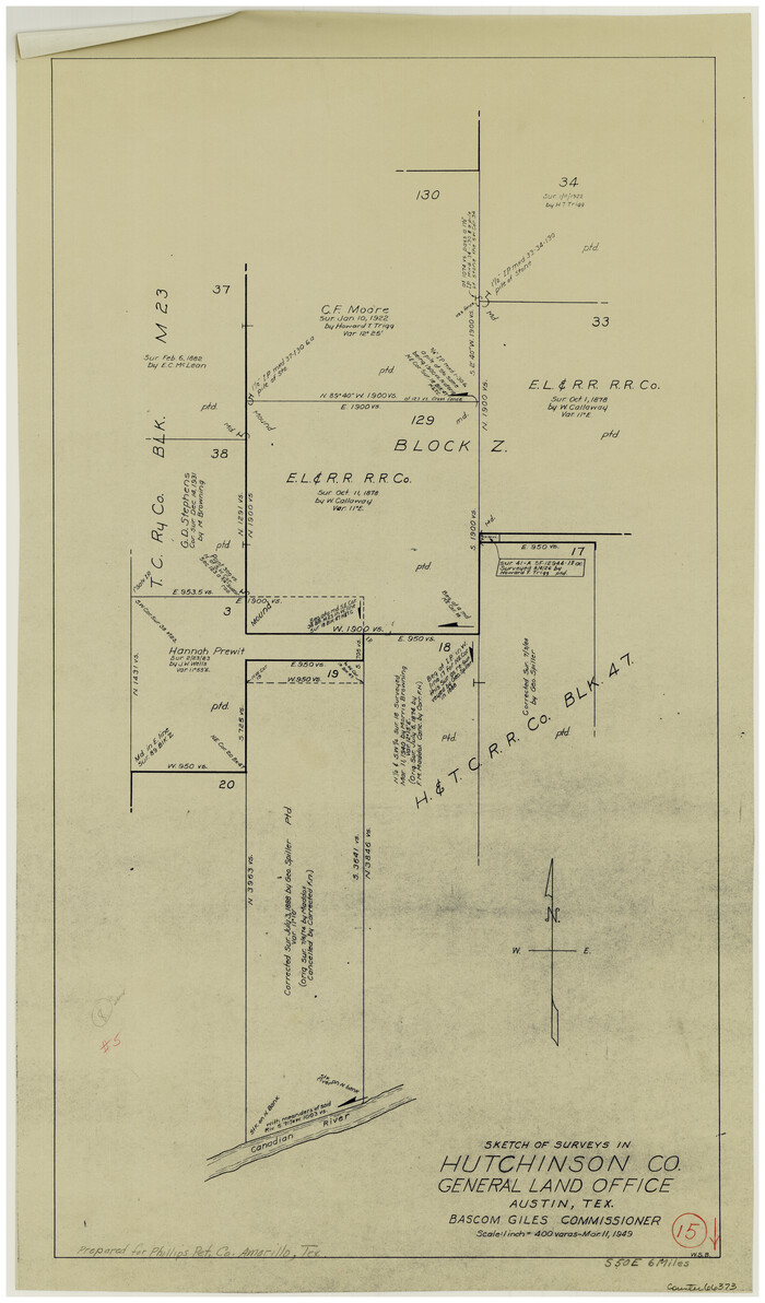 66373, Hutchinson County Working Sketch 15, General Map Collection