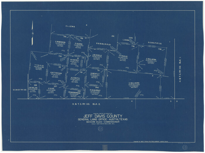 66508, Jeff Davis County Working Sketch 13, General Map Collection