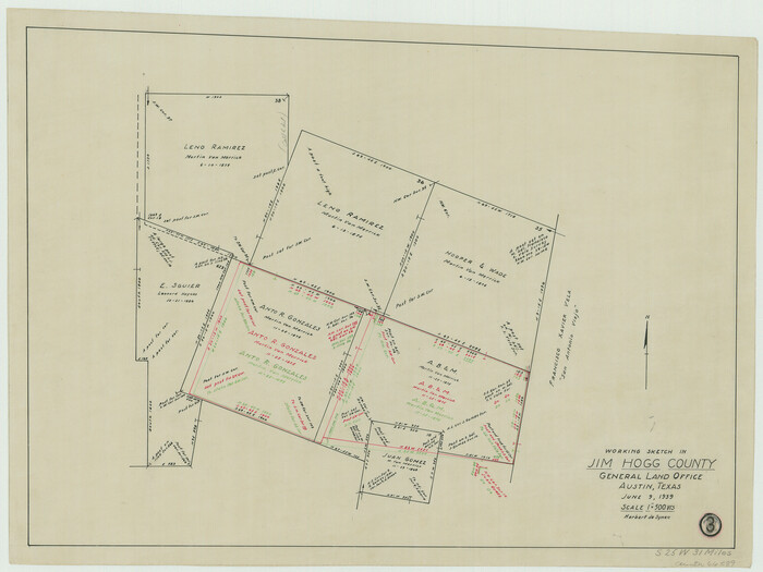 66589, Jim Hogg County Working Sketch 3, General Map Collection