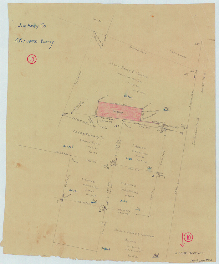 66596, Jim Hogg County Working Sketch 10, General Map Collection