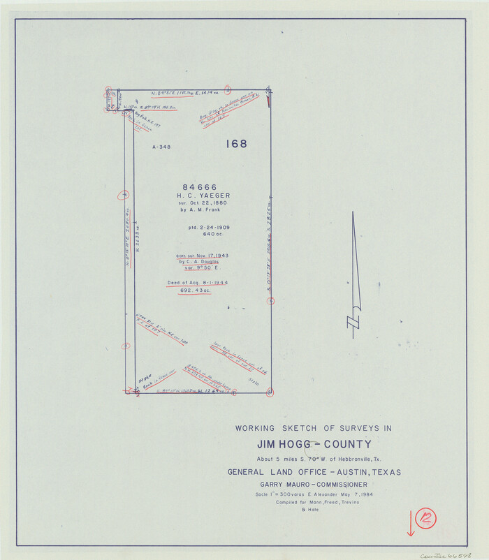 66598, Jim Hogg County Working Sketch 12, General Map Collection