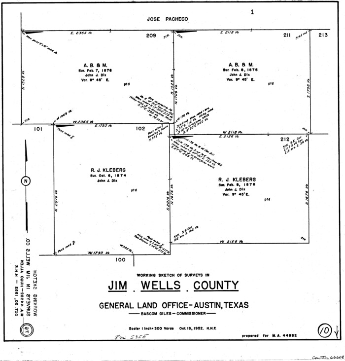 66608, Jim Wells County Working Sketch 10, General Map Collection