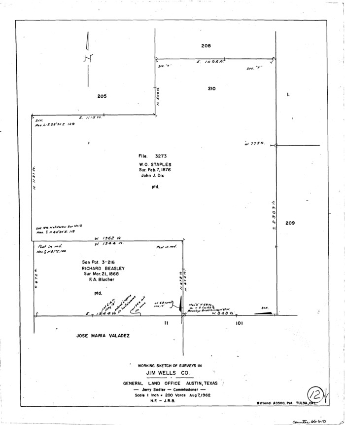 66610, Jim Wells County Working Sketch 12, General Map Collection