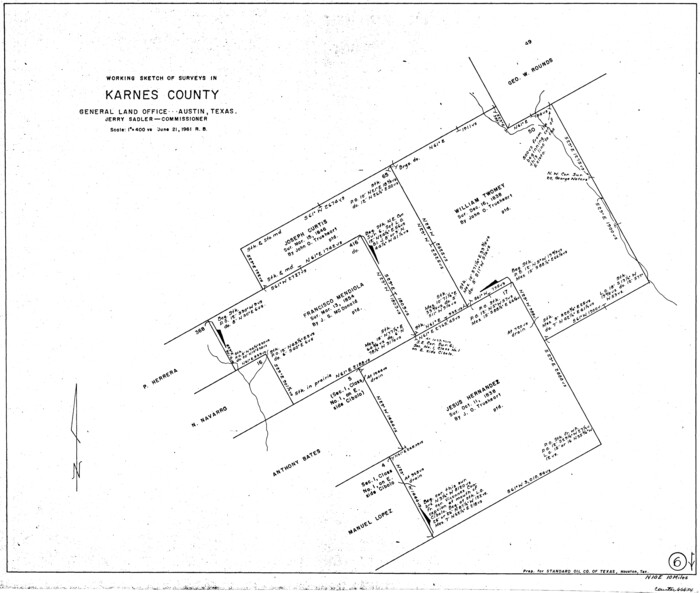 66654, Karnes County Working Sketch 6, General Map Collection