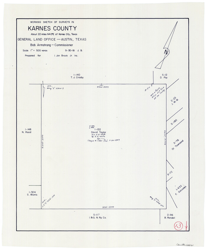 66661, Karnes County Working Sketch 13, General Map Collection
