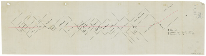 66739, Sketch Showing Land Ties with Houston & Texas Central Railroad Through Harris County, Texas, General Map Collection