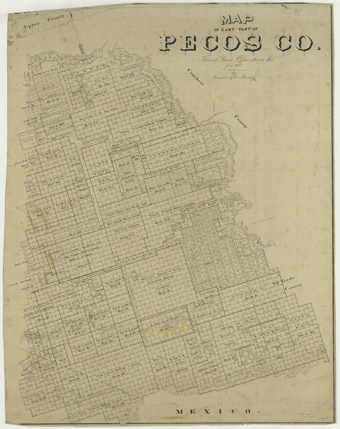 66975, Map of East Part of Pecos Co., General Map Collection
