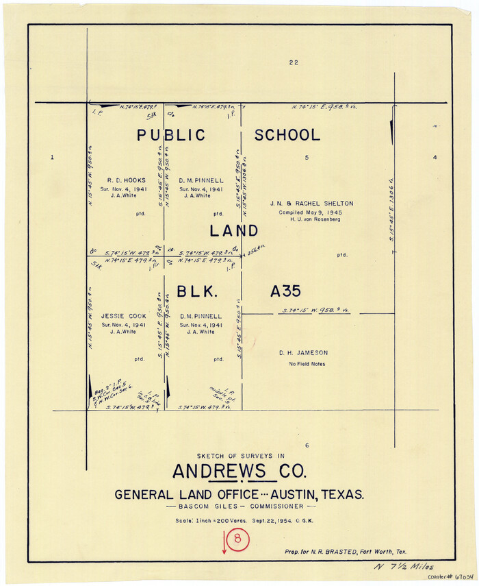 67054, Andrews County Working Sketch 8, General Map Collection