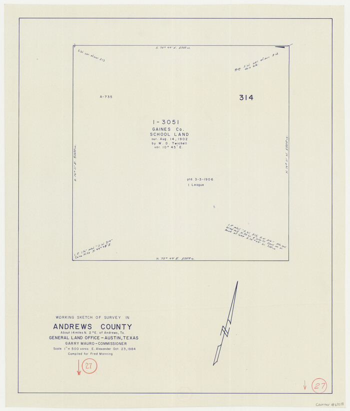 67073, Andrews County Working Sketch 27, General Map Collection