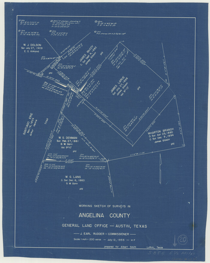 67101, Angelina County Working Sketch 20, General Map Collection