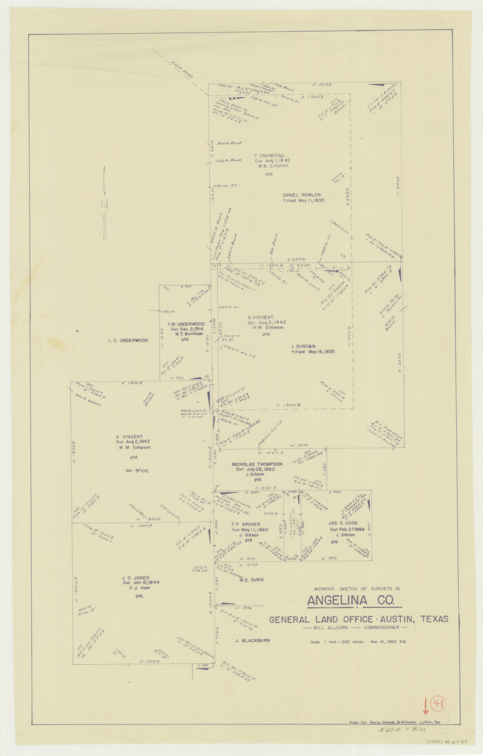 67124, Angelina County Working Sketch 41, General Map Collection