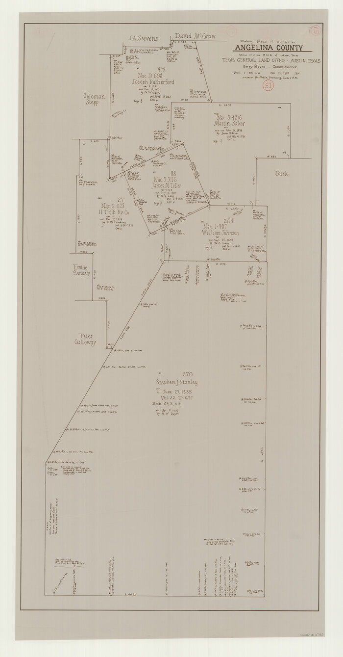 67135, Angelina County Working Sketch 51, General Map Collection