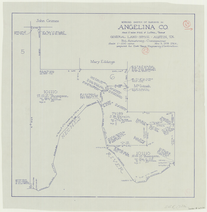 67136, Angelina County Working Sketch 52, General Map Collection