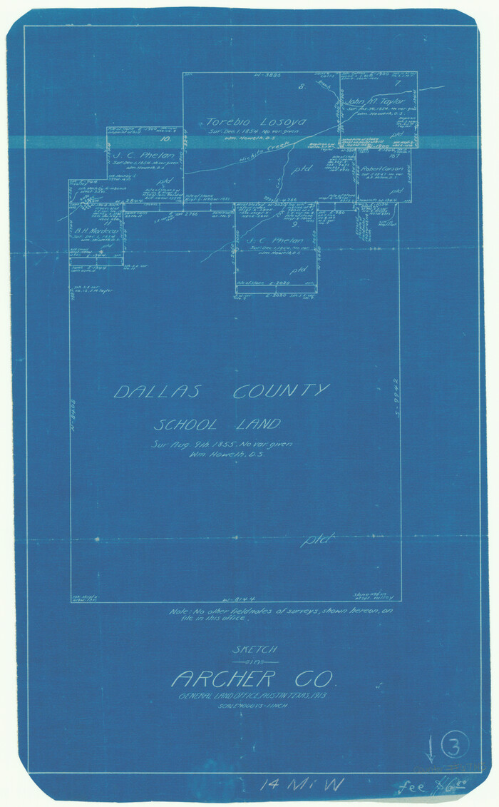 67143, Archer County Working Sketch 3, General Map Collection