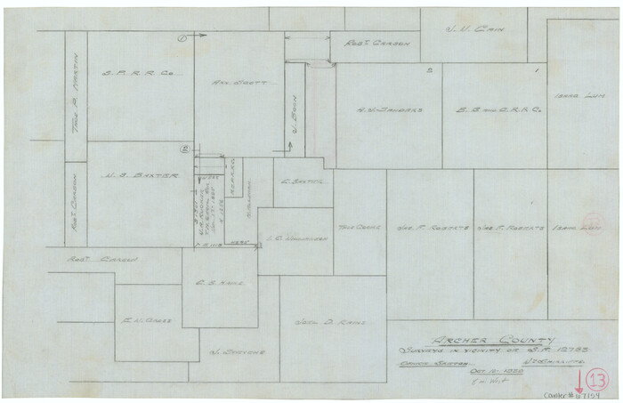 67154, Archer County Working Sketch 13, General Map Collection