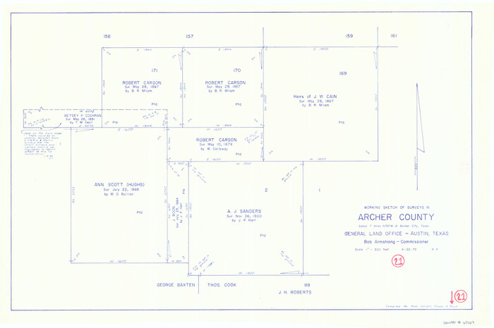 67162, Archer County Working Sketch 21, General Map Collection