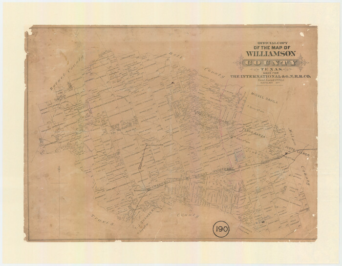 672, Official Copy of the Map of Williamson County made for the International and G. N. R. R. Co., Maddox Collection