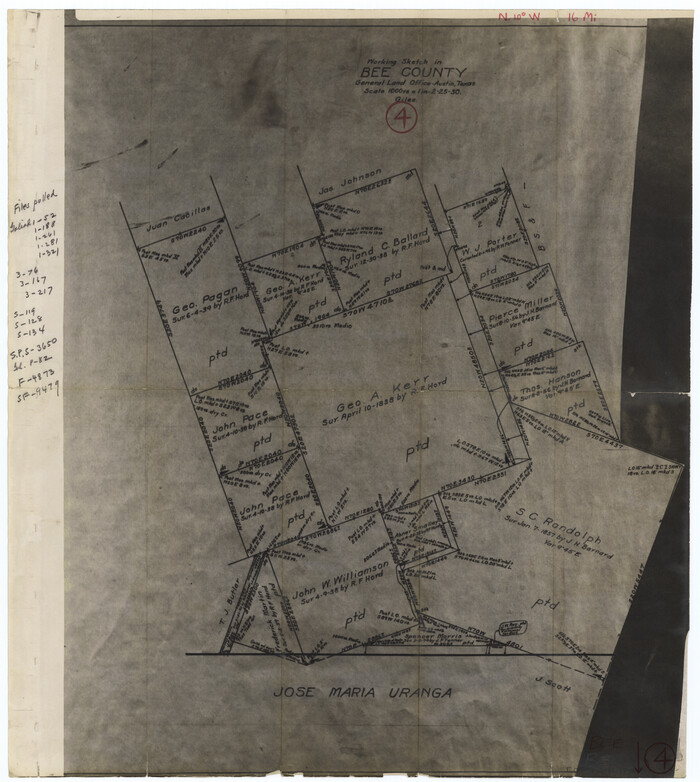 67254, Bee County Working Sketch 4, General Map Collection