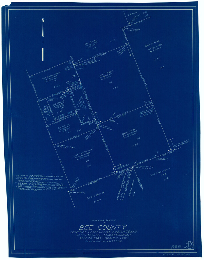 67262, Bee County Working Sketch 12, General Map Collection