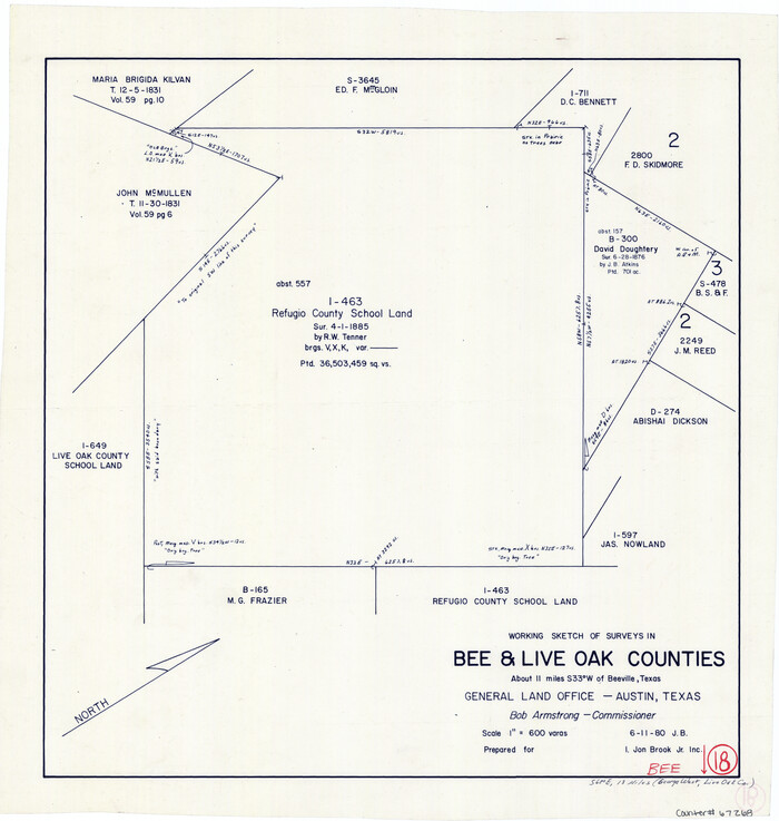 67268, Bee County Working Sketch 18, General Map Collection