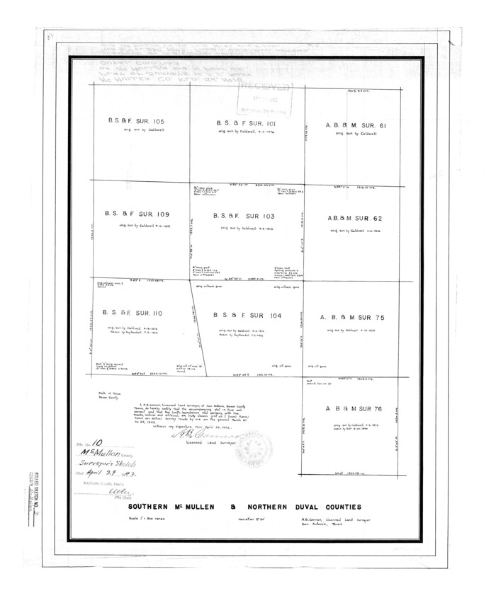 6727, McMullen County Rolled Sketch 10, General Map Collection