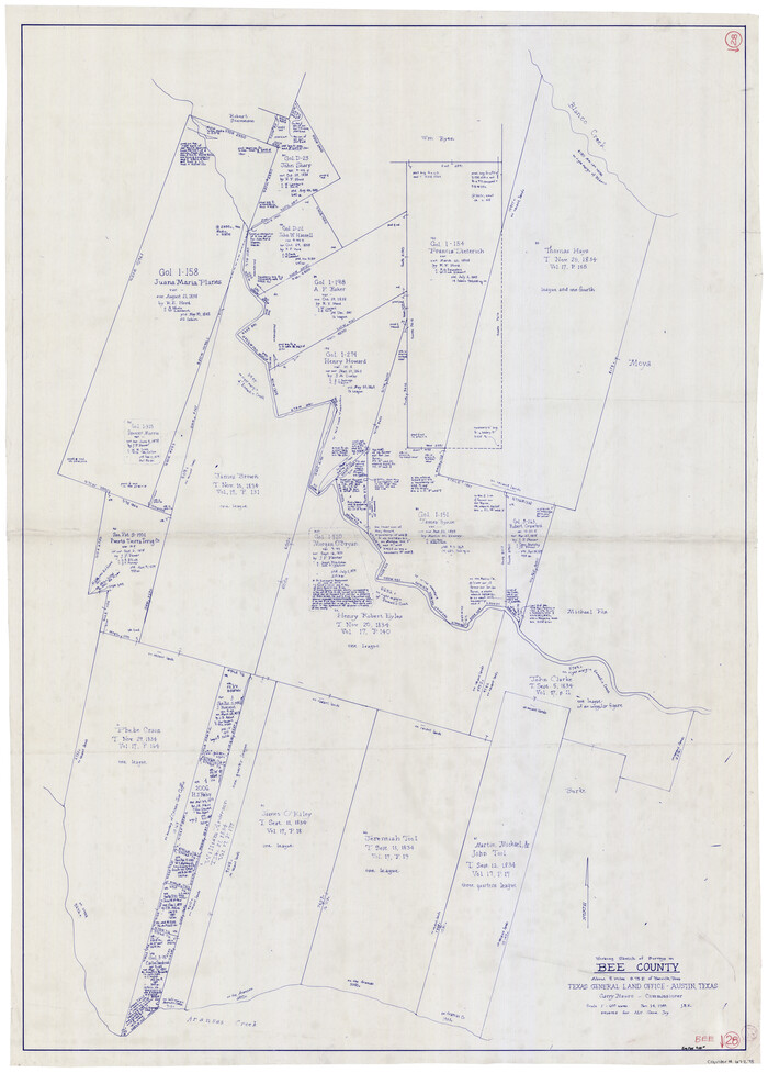 67278, Bee County Working Sketch 28, General Map Collection
