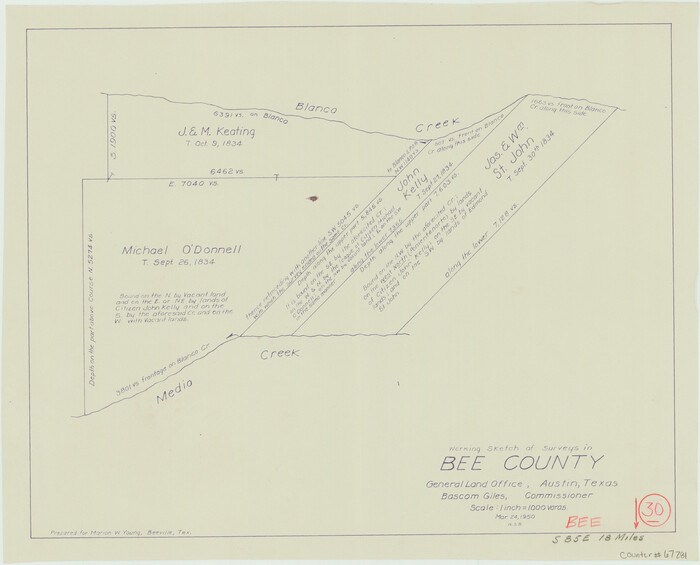 67281, Bee County Working Sketch 30, General Map Collection