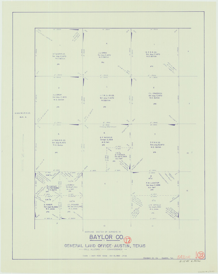 67297, Baylor County Working Sketch 12, General Map Collection