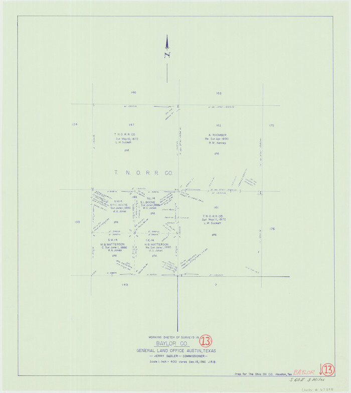67298, Baylor County Working Sketch 13, General Map Collection