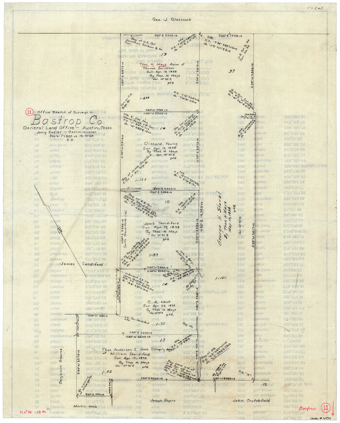 67311, Bastrop County Working Sketch 11, General Map Collection
