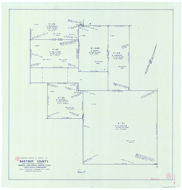 67314, Bastrop County Working Sketch 14, General Map Collection