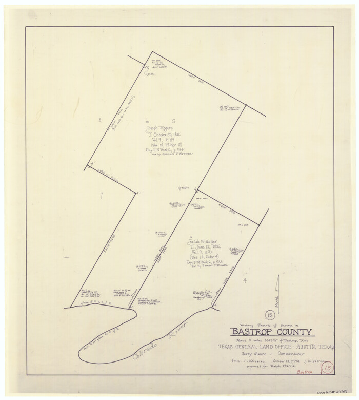 67315, Bastrop County Working Sketch 15, General Map Collection